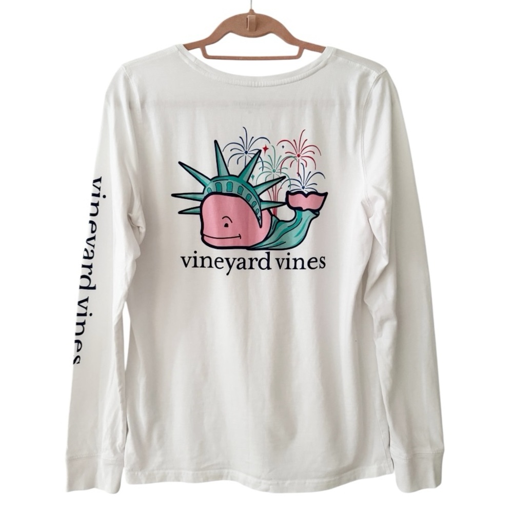 Vineyard Vines Statue of Liberty Whale Pocket Tee Unisex Size Medium